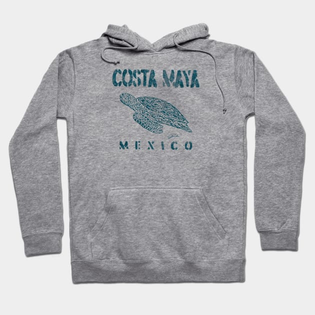 Costa Maya, Mexico, Gliding Sea Turtle Hoodie by jcombs